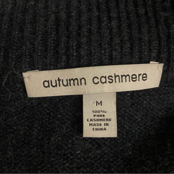 Autumn Cashmere 100% cashmere faux fur collar Gray Coat Size Medium - Picture 2 of 8